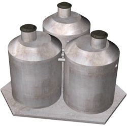 Triple Chamber Septic Tank w/Low Dome-11250-15750 Gal