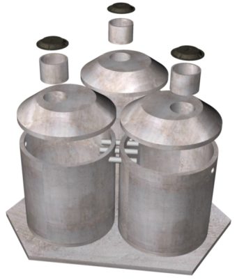 Triple Chamber Septic Tank w/Low Dome-11250-15750 Gal - Image 2