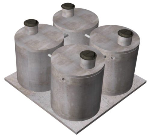 Four Chamber Septic Tank w/Top Slab-8000-14000 Gal