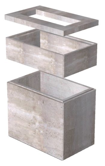 2'-6"x4' Utility Vault Base-Riser Sections & Lid - Image 2