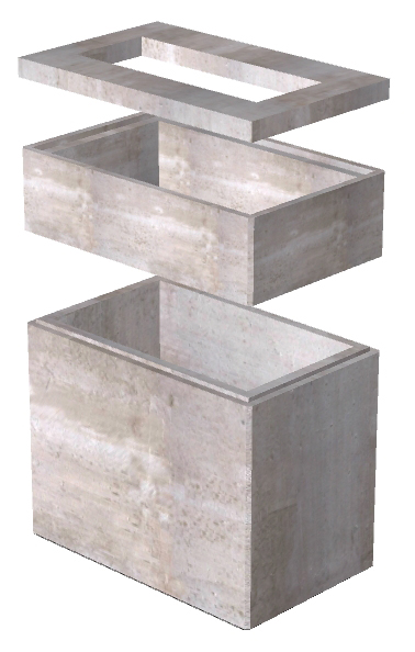 2'-6"x4' Utility Vault Base-Riser Sections & Lid - Image 2