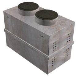 6'x12' Communications Vault w/DBL MH Splayed Entry