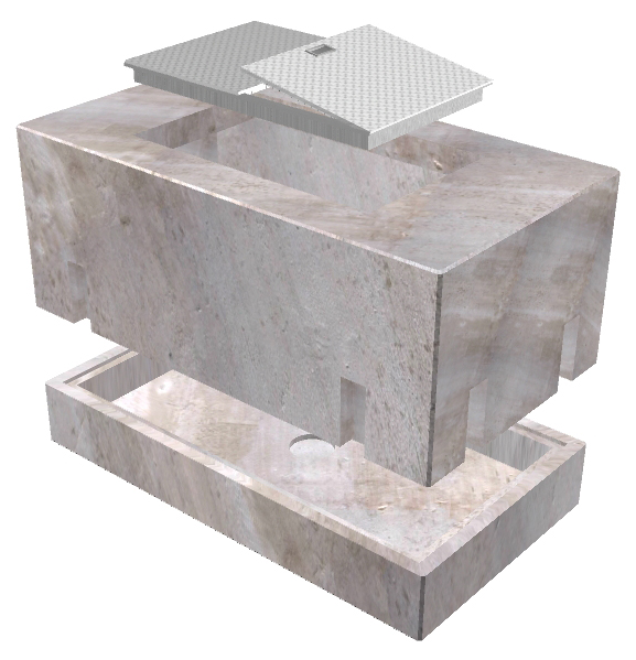 4'x8'x4' Handhole w/Slab/KO - Image 2