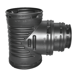 Normandy Corrugated HDPE 6"x4" Reducing Tee (H X H X H)