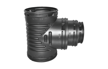 Normandy Corrugated HDPE 6"x4" Reducing Tee (H X H X H)